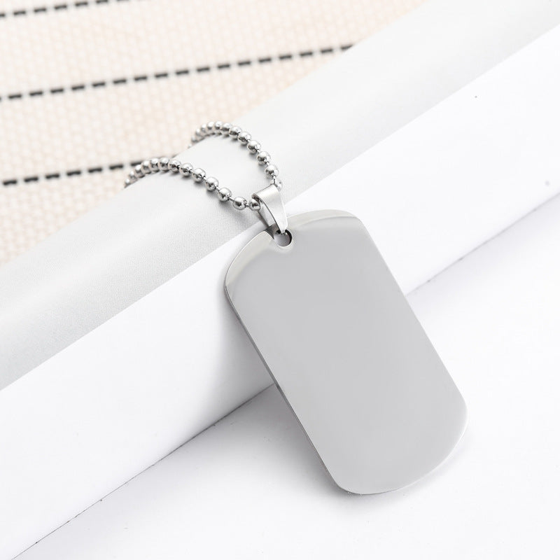 High-end stainless steel military brand necklace engraved pendant jewelry