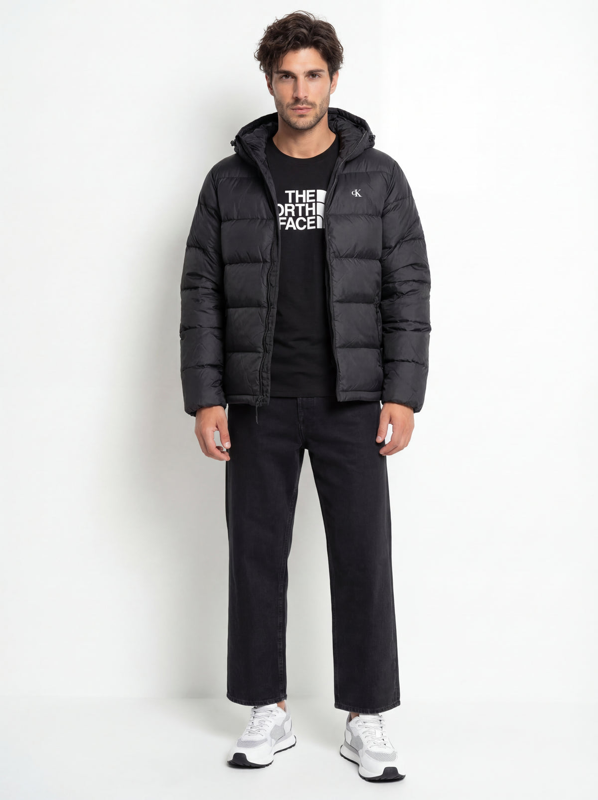 Boss Men Sneakers + The North Face Logo T + Jack & Jones Men's Wide + Calvin Klein Jeans Puffer - 01