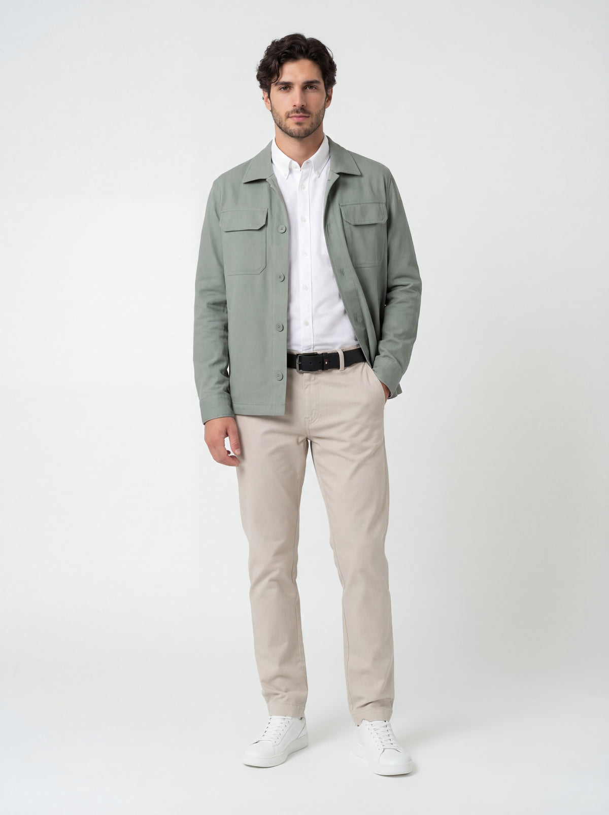 Lacoste Men Sneakers + Lyle & Scott Basic Shirt + Fitted Straight Leg + Antony Morato Workwear Ja + Tommy Hilfiger Belt - 02