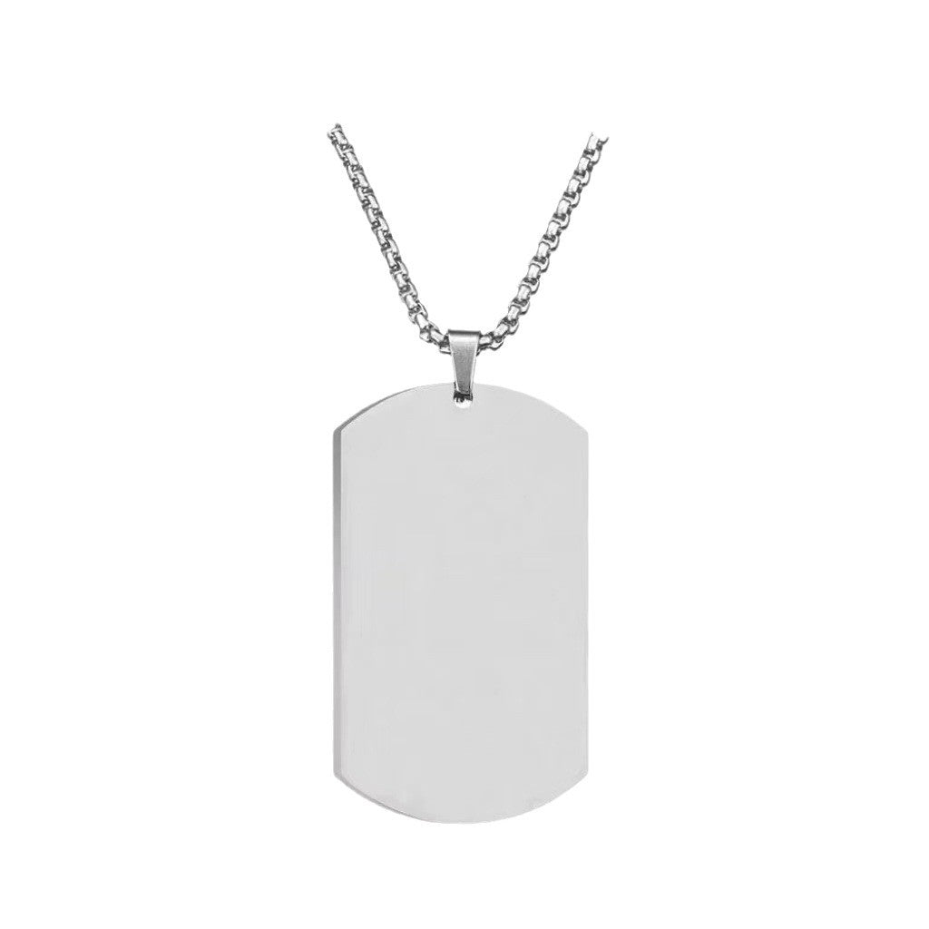 High-end stainless steel military brand necklace engraved pendant jewelry
