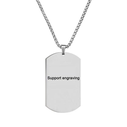 High-end stainless steel military brand necklace engraved pendant jewelry