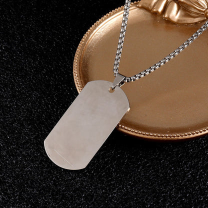 High-end stainless steel military brand necklace engraved pendant jewelry
