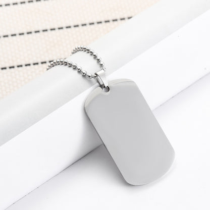High-end stainless steel military brand necklace engraved pendant jewelry