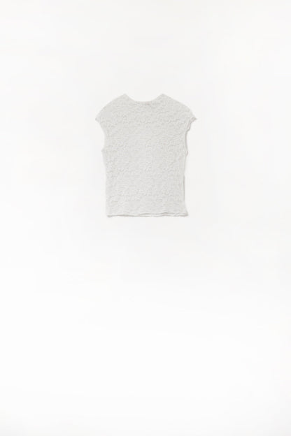 Romantic Lace T-Shirt With Sleeveless in White
