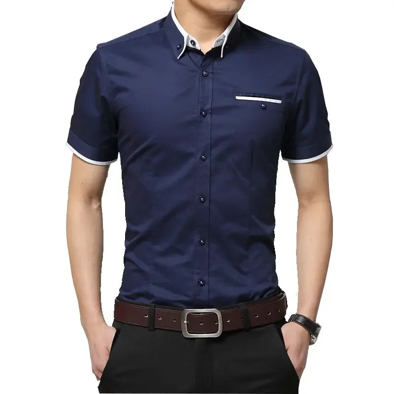 TFETTERS Men’s Summer Business Casual Short Sleeve Shirt