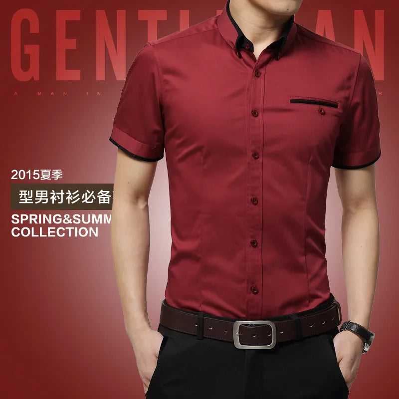 TFETTERS Men’s Summer Business Casual Short Sleeve Shirt
