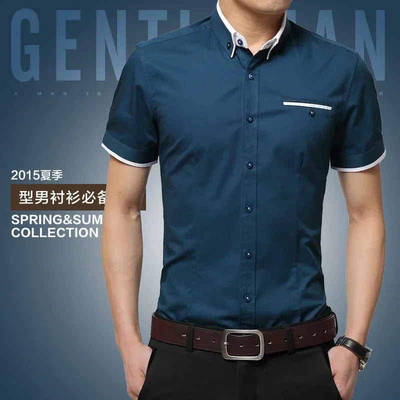 TFETTERS Men’s Summer Business Casual Short Sleeve Shirt