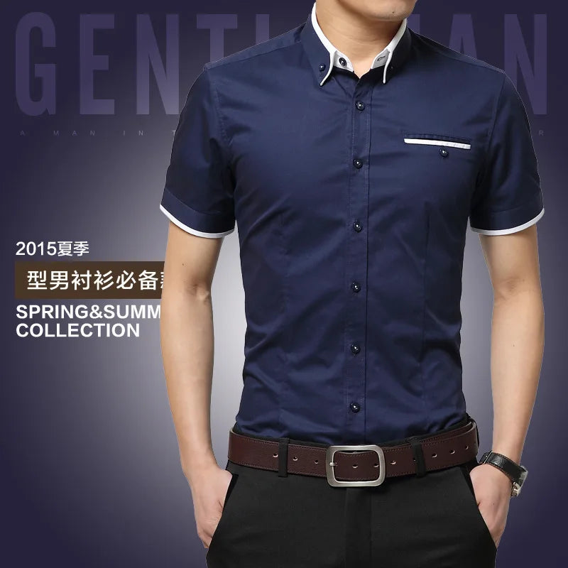 TFETTERS Men’s Summer Business Casual Short Sleeve Shirt