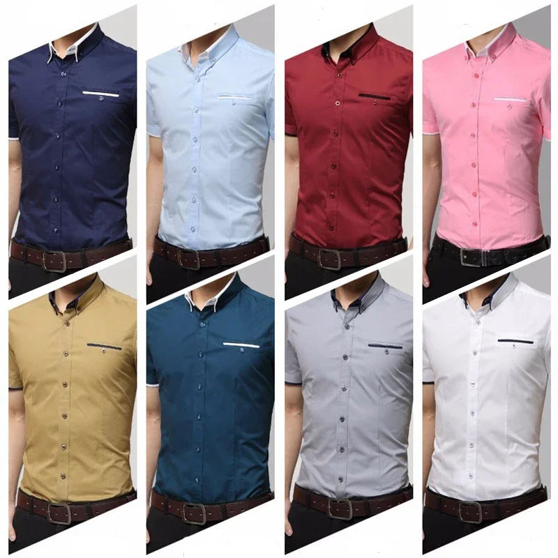 TFETTERS Men’s Summer Business Casual Short Sleeve Shirt