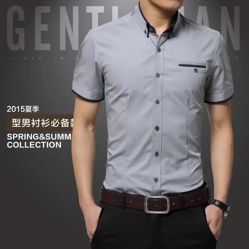 TFETTERS Men’s Summer Business Casual Short Sleeve Shirt