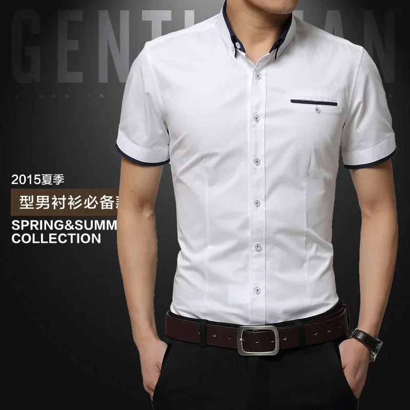 TFETTERS Men’s Summer Business Casual Short Sleeve Shirt