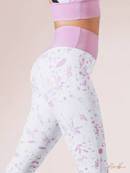 Leggings mit Blumenmuster – Zartrosa