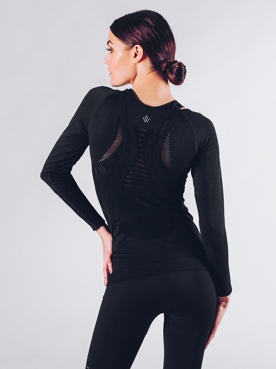 Sculpt Langarmshirt – Dunkel