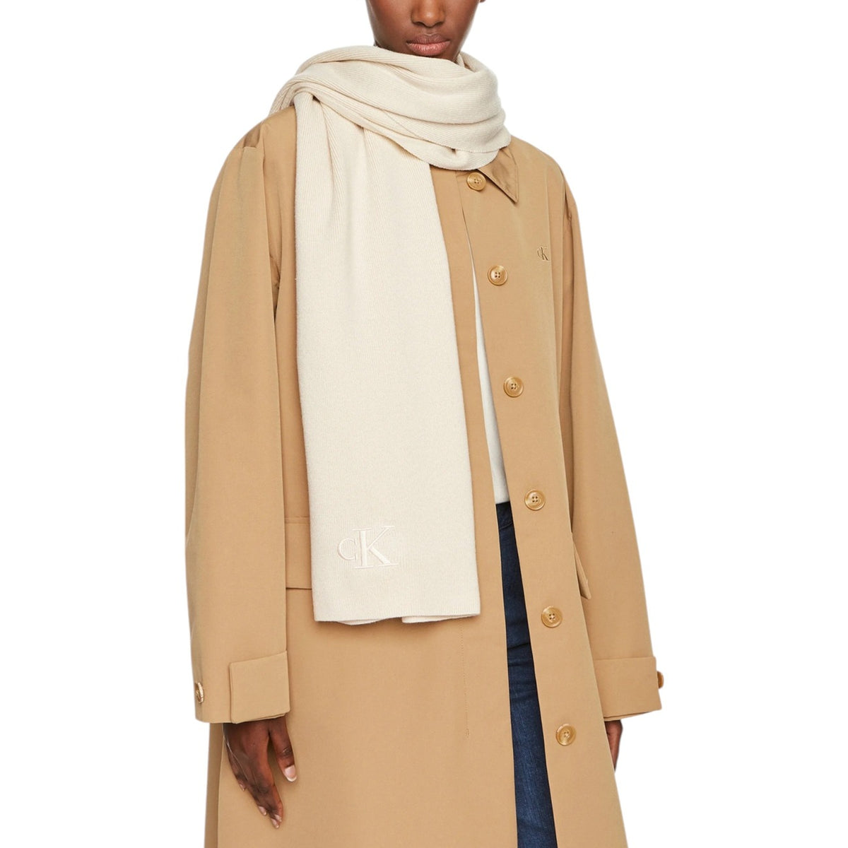 Calvin Klein Women's Cream Scarf