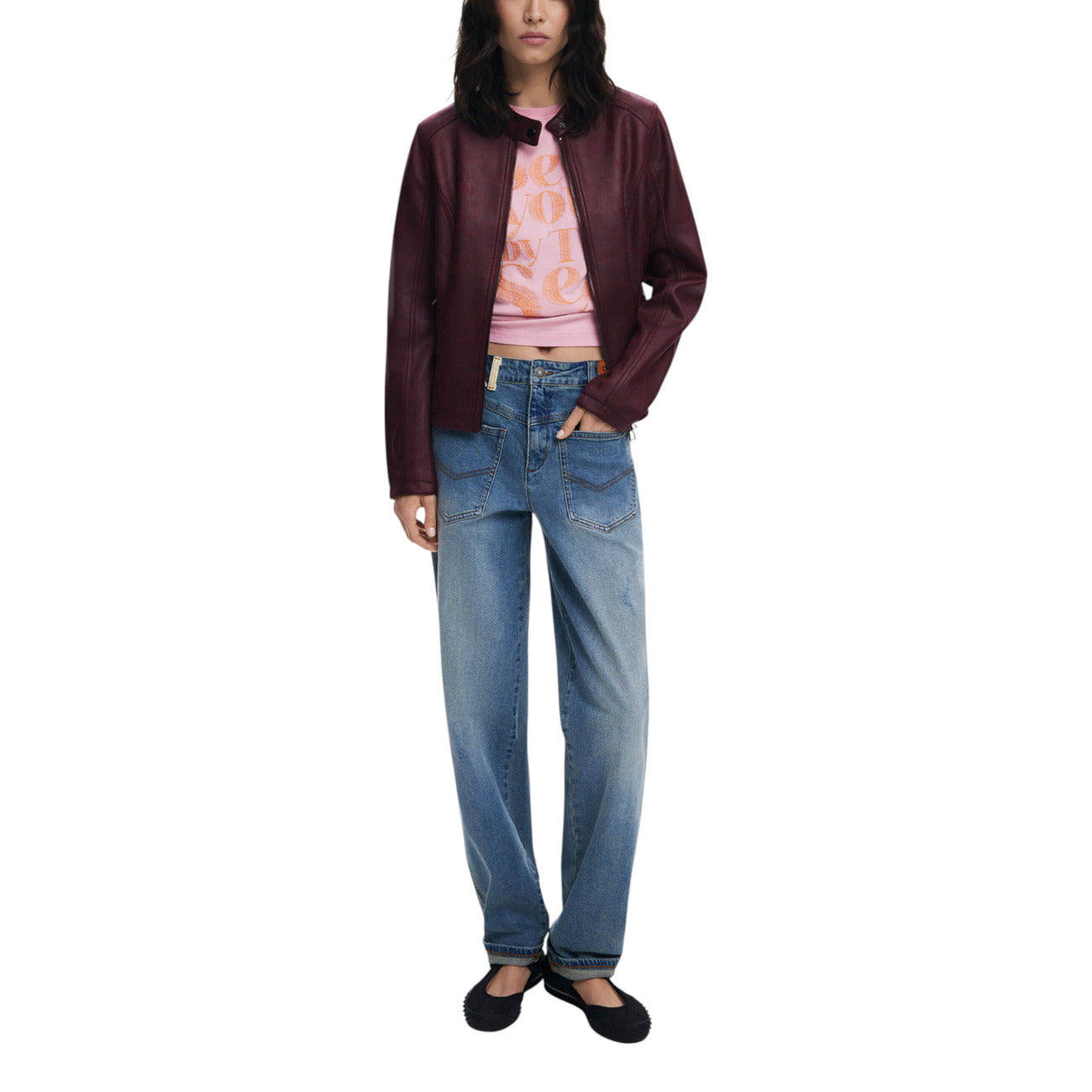 Two-way Faux Leather Jacket