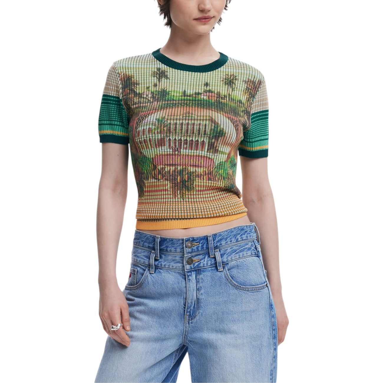 Printed Cropped T-Shirt